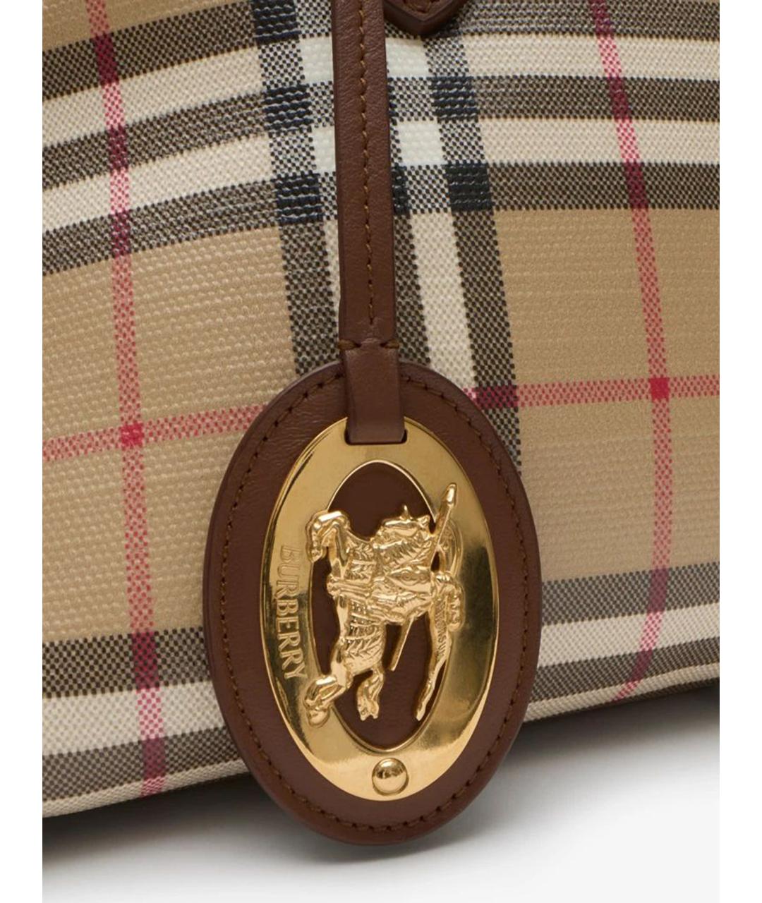 BURBERRY Бежевая сумка тоут из канвы, фото 6