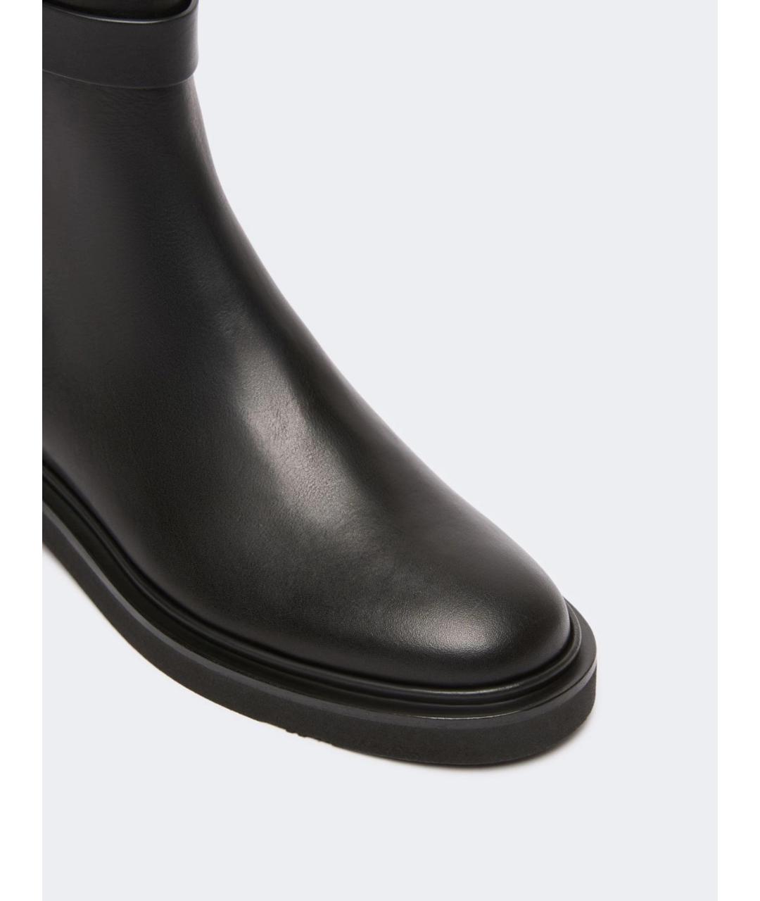 MAX MARA Черные кожаные ботинки, фото 4