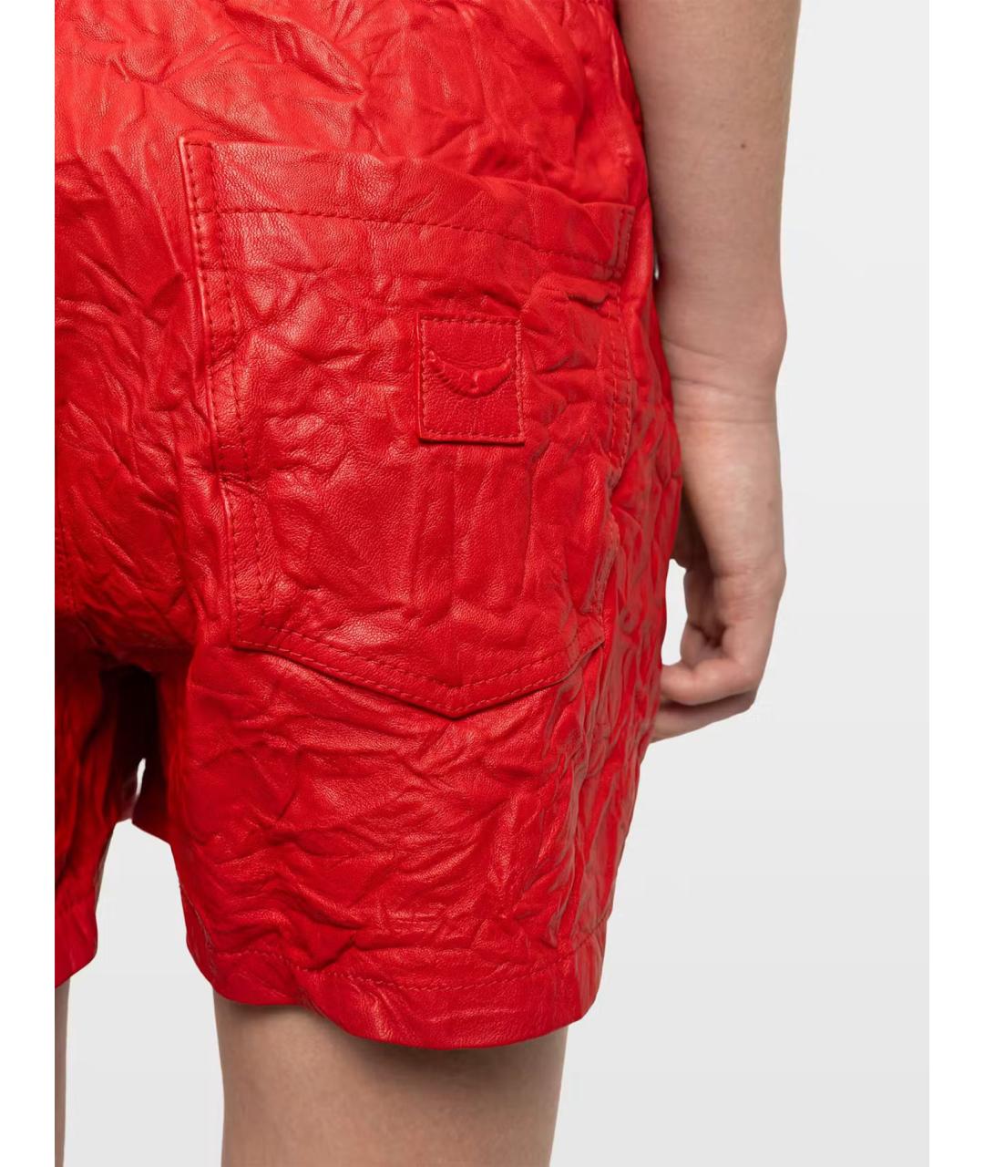 ZADIG & VOLTAIRE Красные кожаные шорты, фото 4