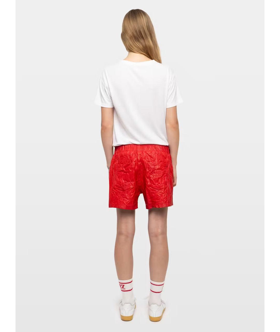 ZADIG & VOLTAIRE Красные кожаные шорты, фото 3