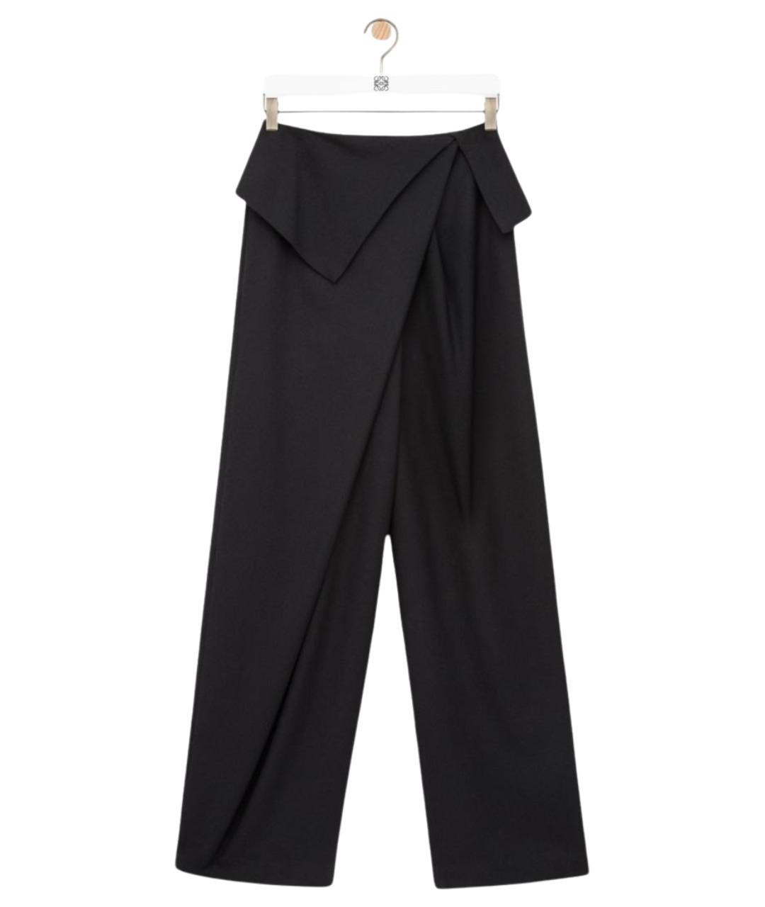 LOEWE Черные шерстяные брюки широкие, фото 1