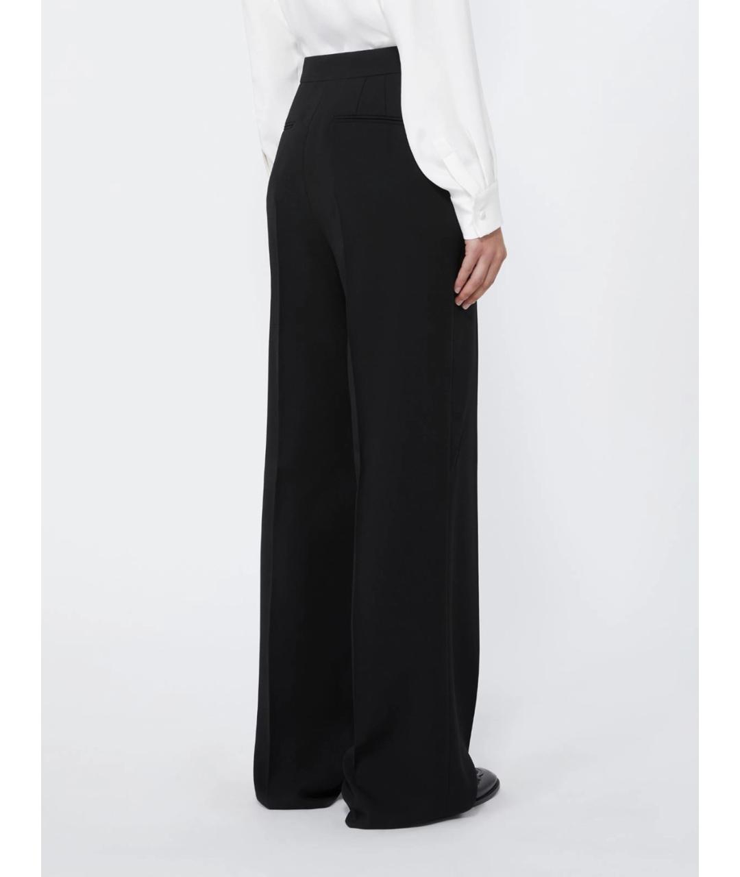 MAX MARA Черные шерстяные прямые брюки, фото 4