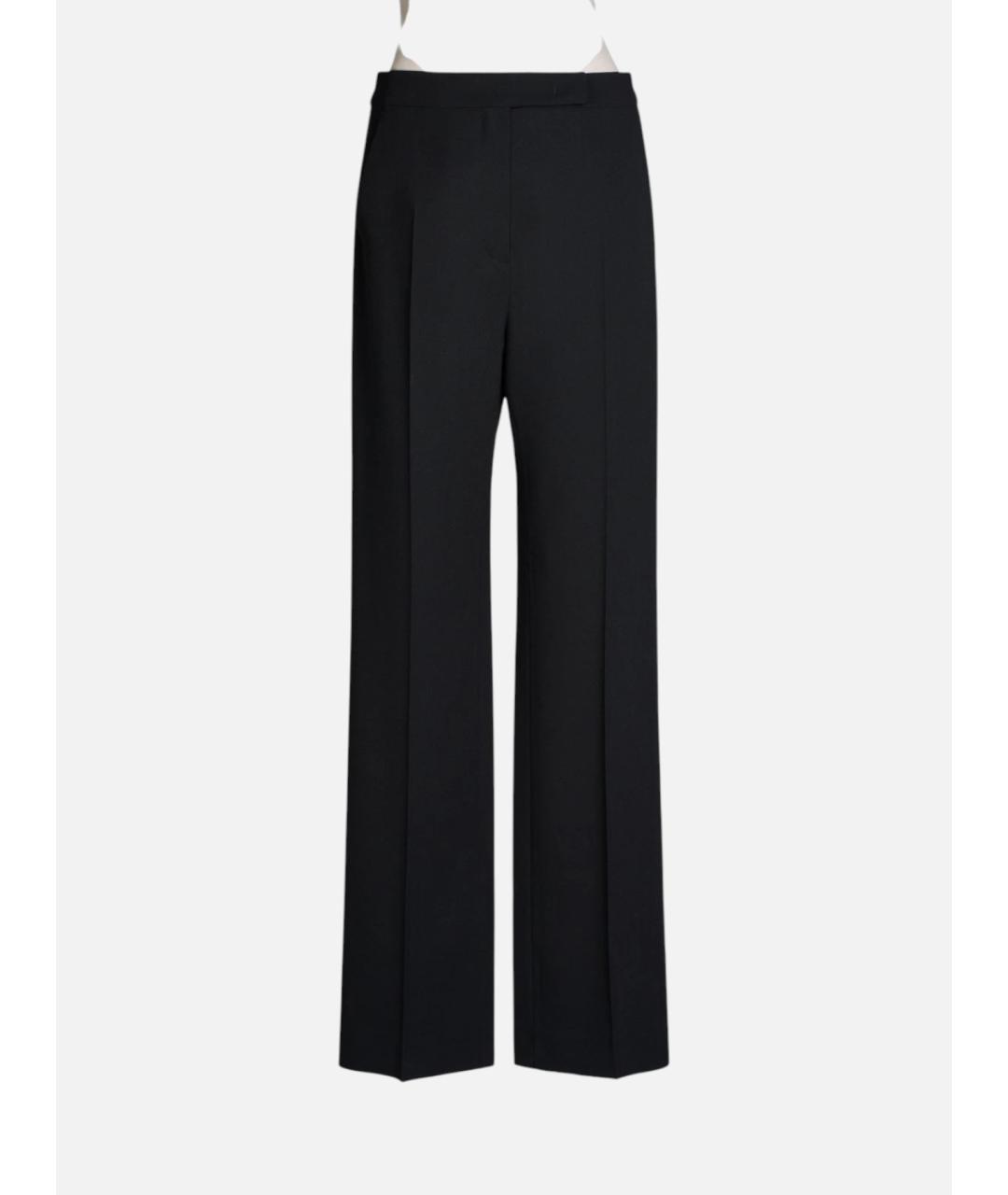 MAX MARA Черные шерстяные прямые брюки, фото 5
