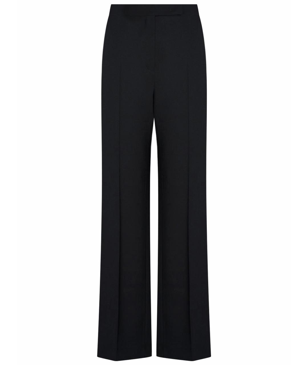 MAX MARA Черные шерстяные прямые брюки, фото 1