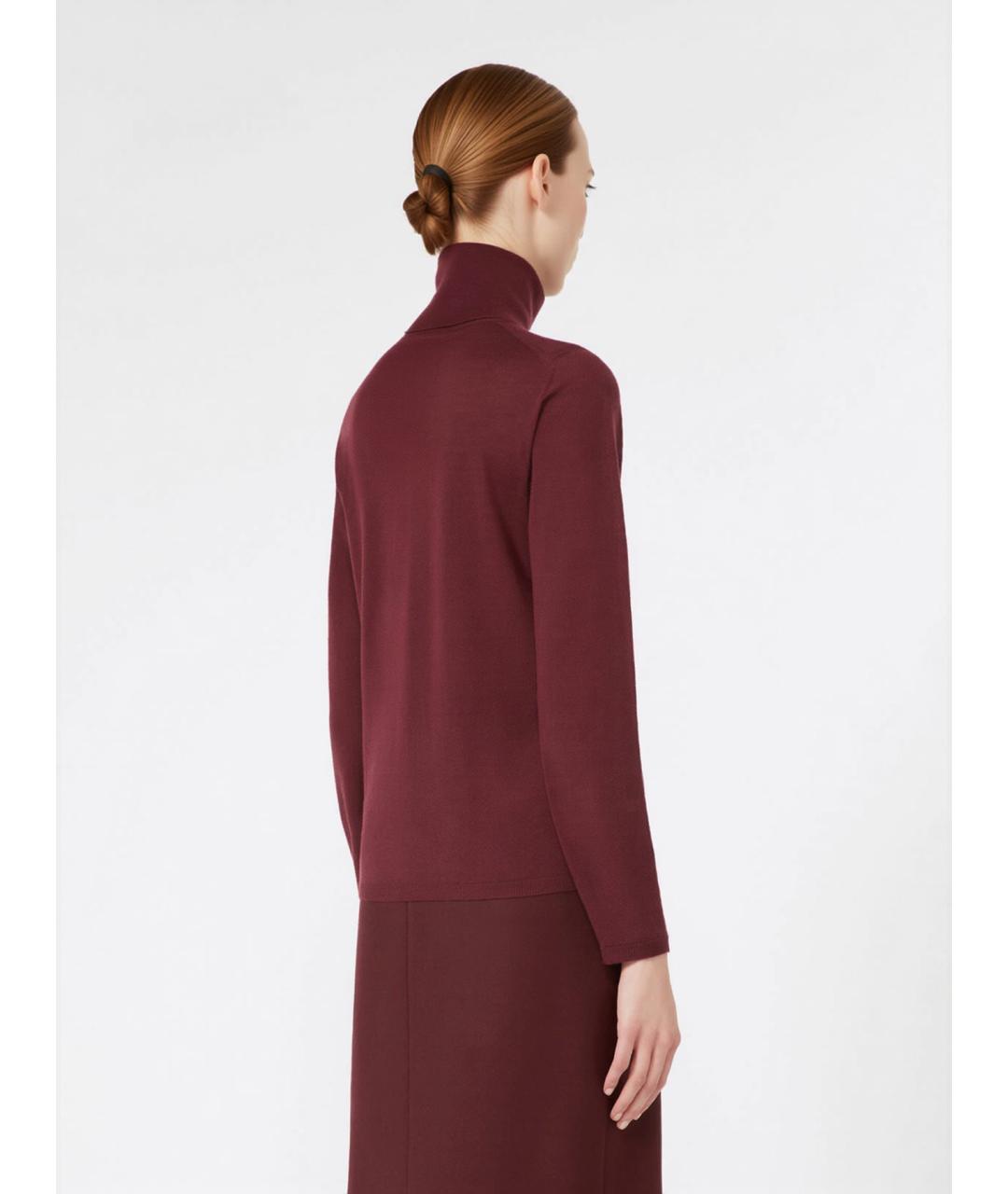MAX MARA Бордовая шерстяная водолазка, фото 4