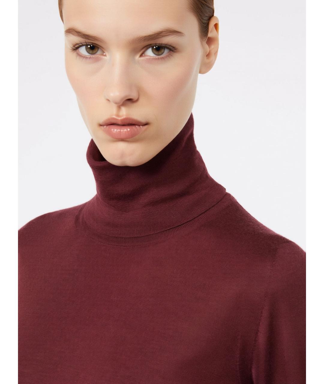 MAX MARA Бордовая шерстяная водолазка, фото 5