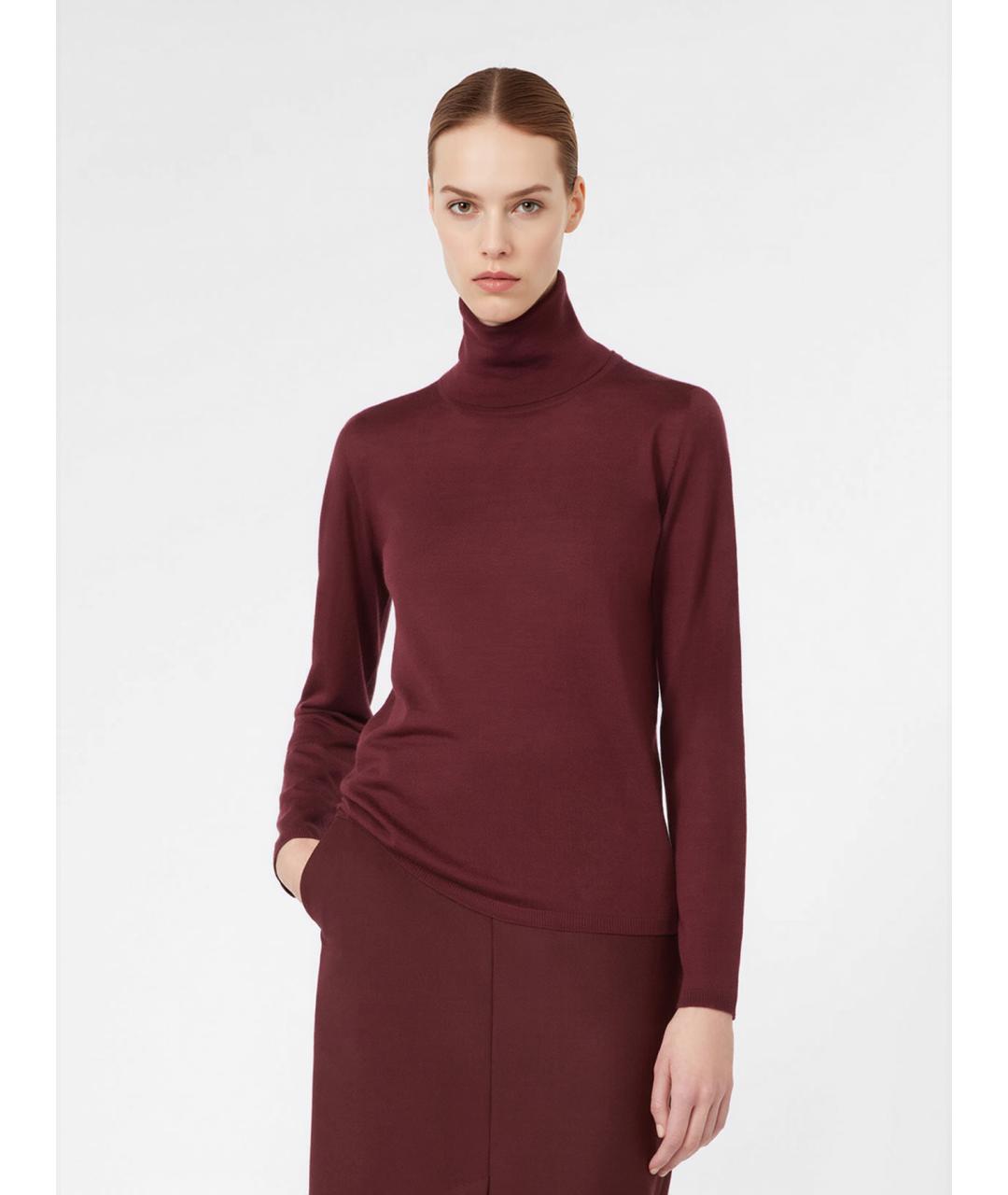 MAX MARA Бордовая шерстяная водолазка, фото 3