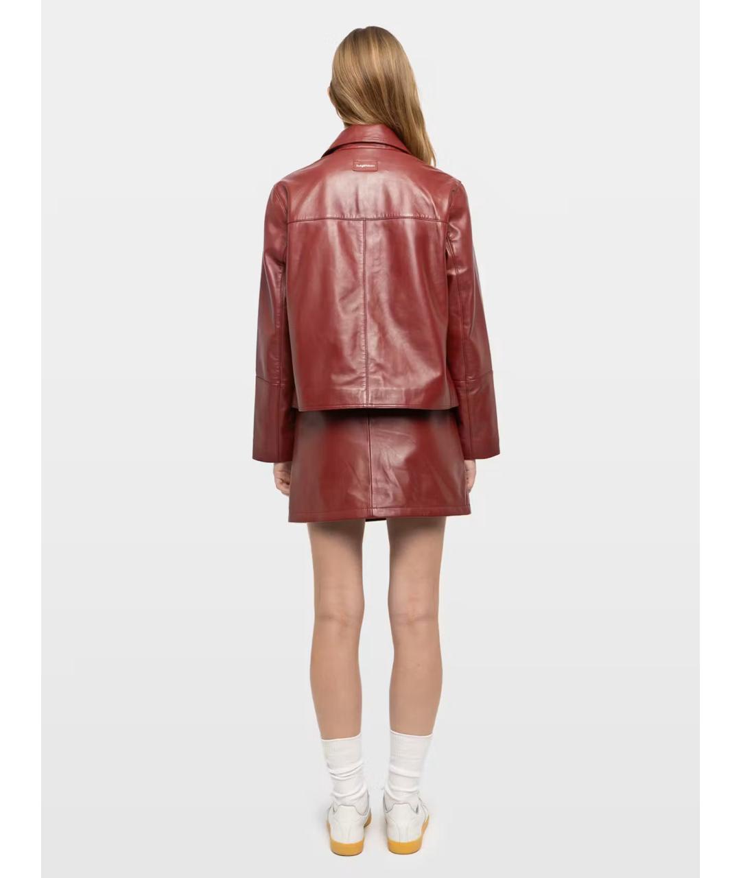 ZADIG & VOLTAIRE Бордовая кожаная куртка, фото 4