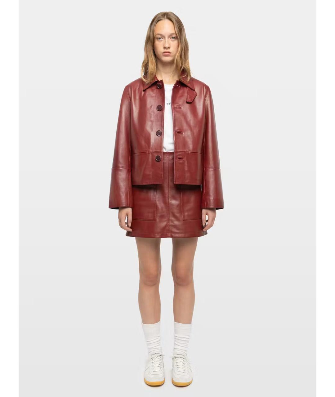 ZADIG & VOLTAIRE Бордовая кожаная куртка, фото 2