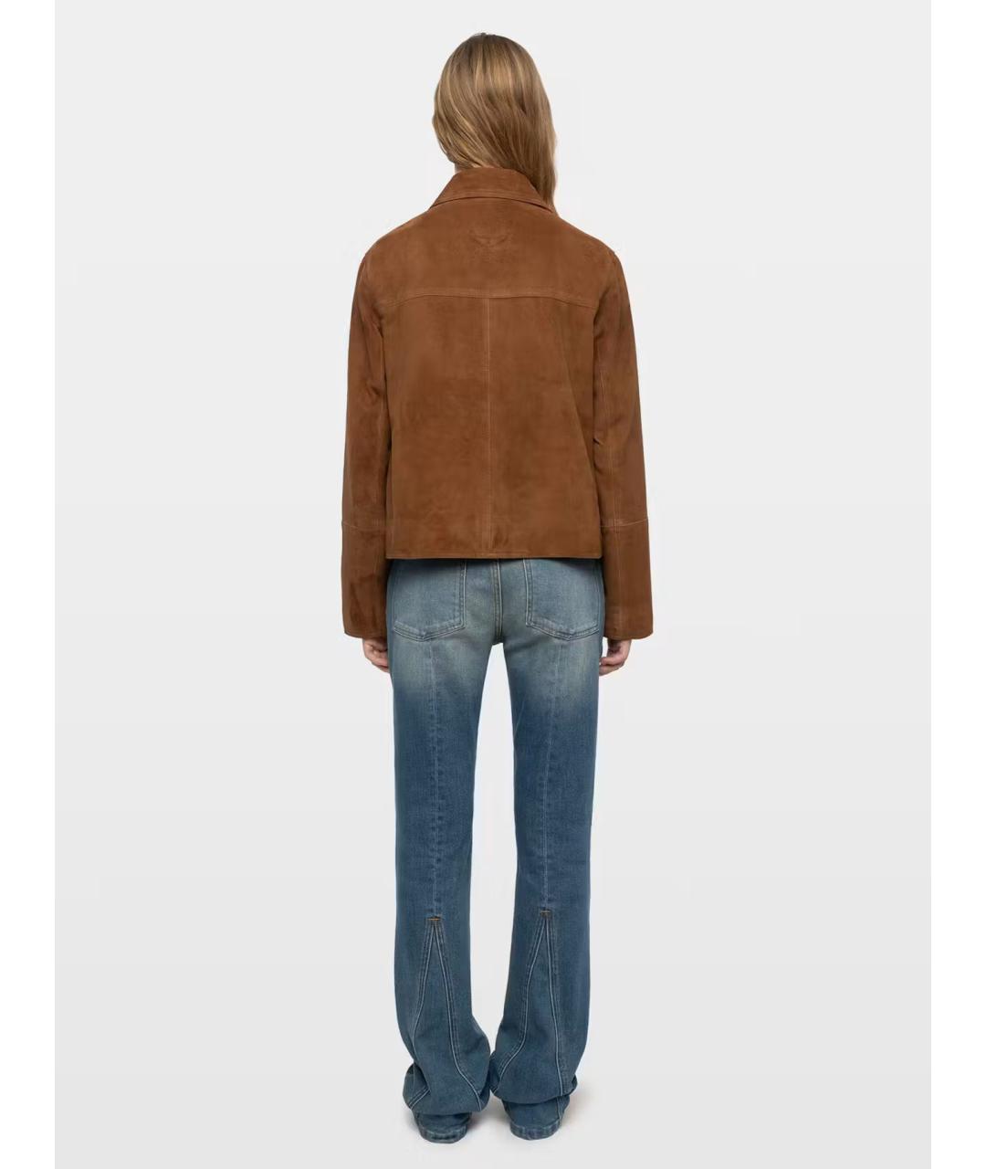 ZADIG & VOLTAIRE Коричневая кожаная куртка, фото 3