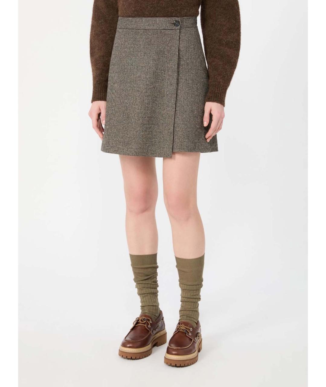 WEEKEND MAX MARA Коричневая вискозная юбка-шорты, фото 3