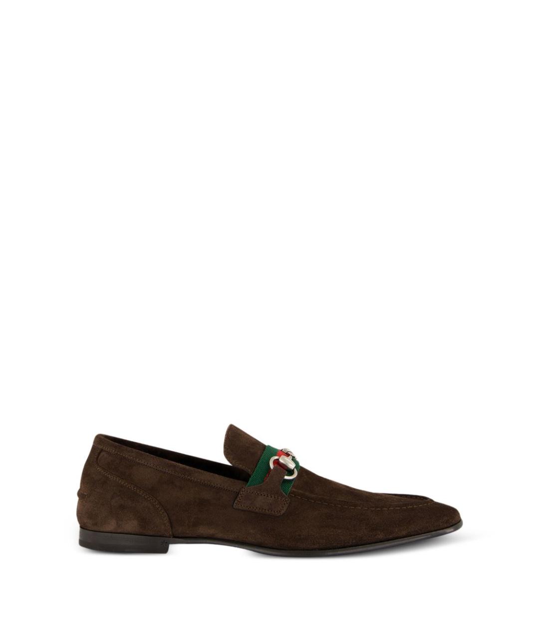 GUCCI Коричневые замшевые лоферы, фото 1