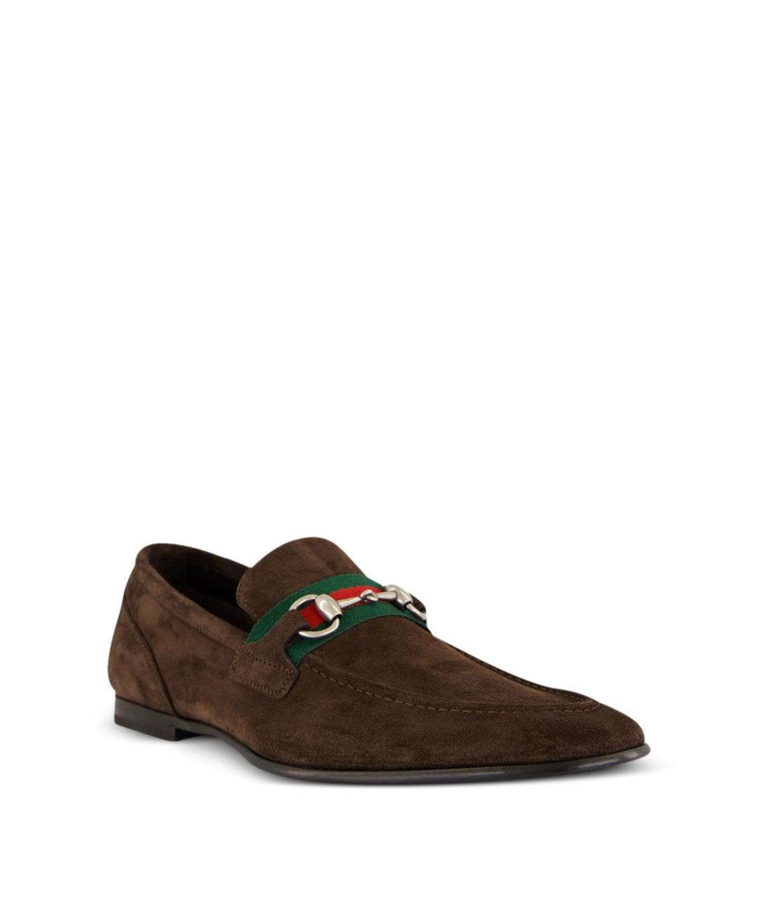 GUCCI Коричневые замшевые лоферы, фото 5