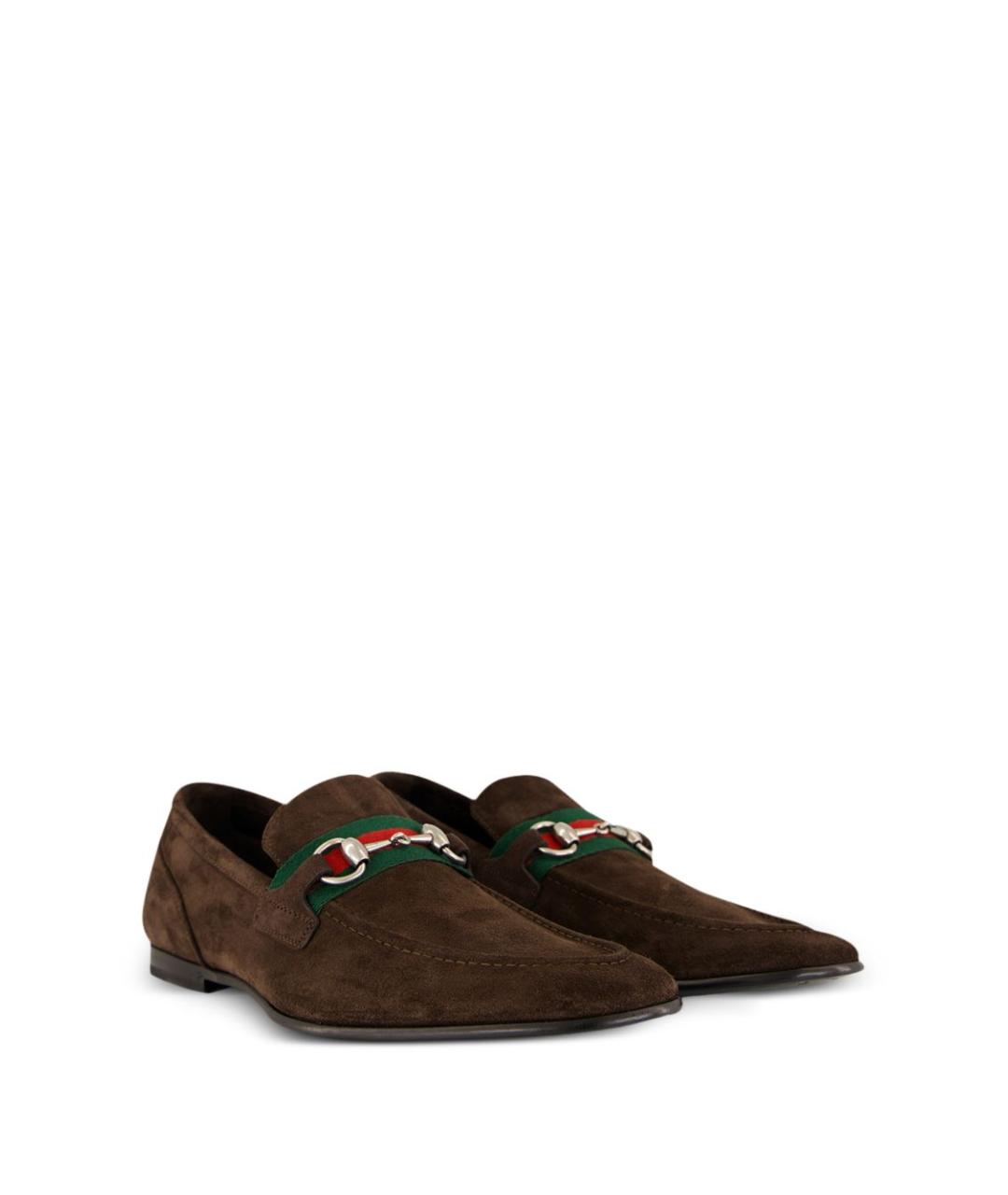 GUCCI Коричневые замшевые лоферы, фото 3