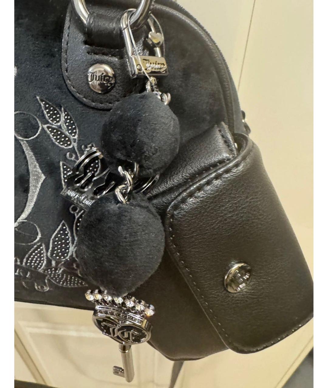 JUICY COUTURE Черная бархатная сумка с короткими ручками, фото 2