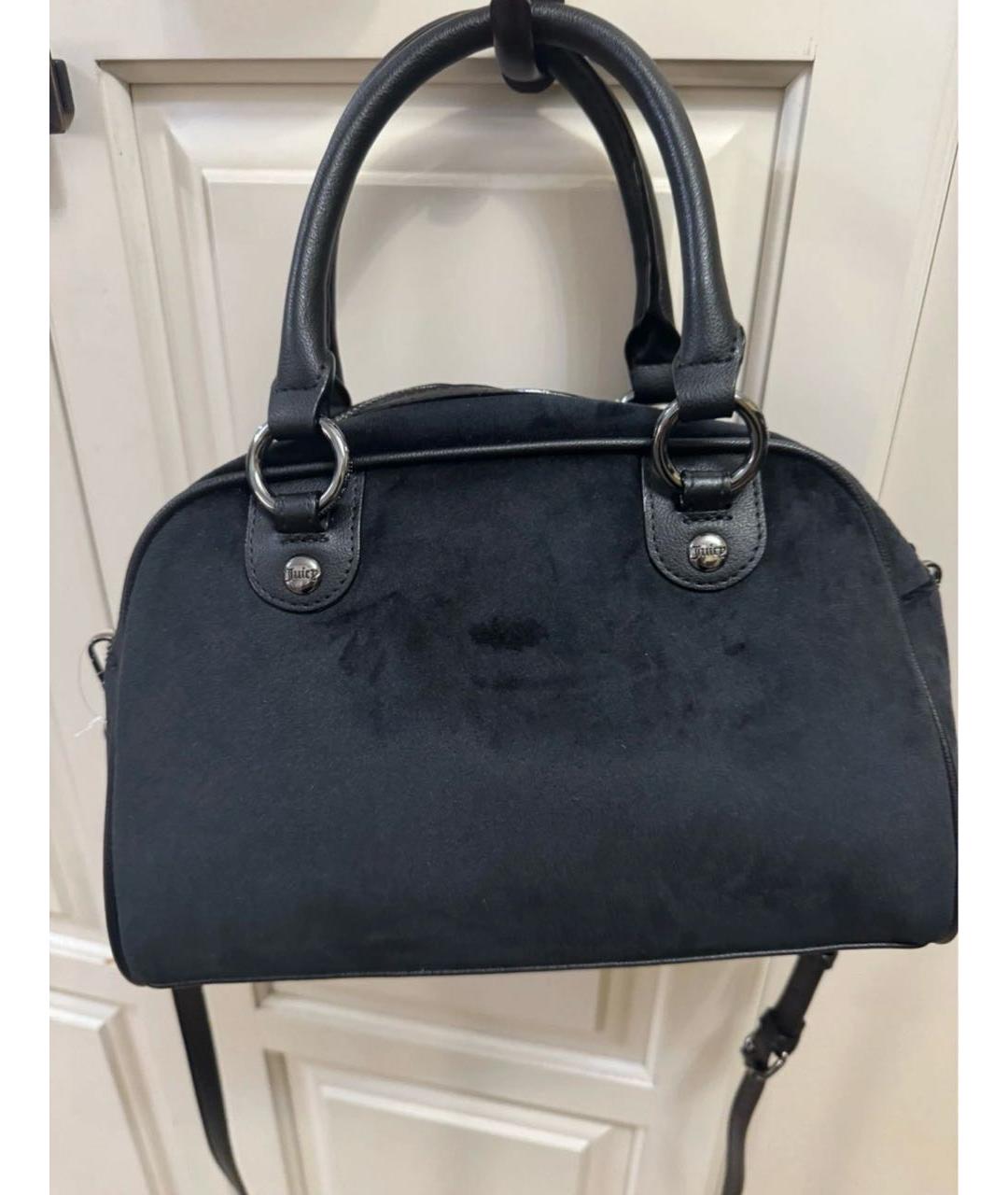 JUICY COUTURE Черная бархатная сумка с короткими ручками, фото 3