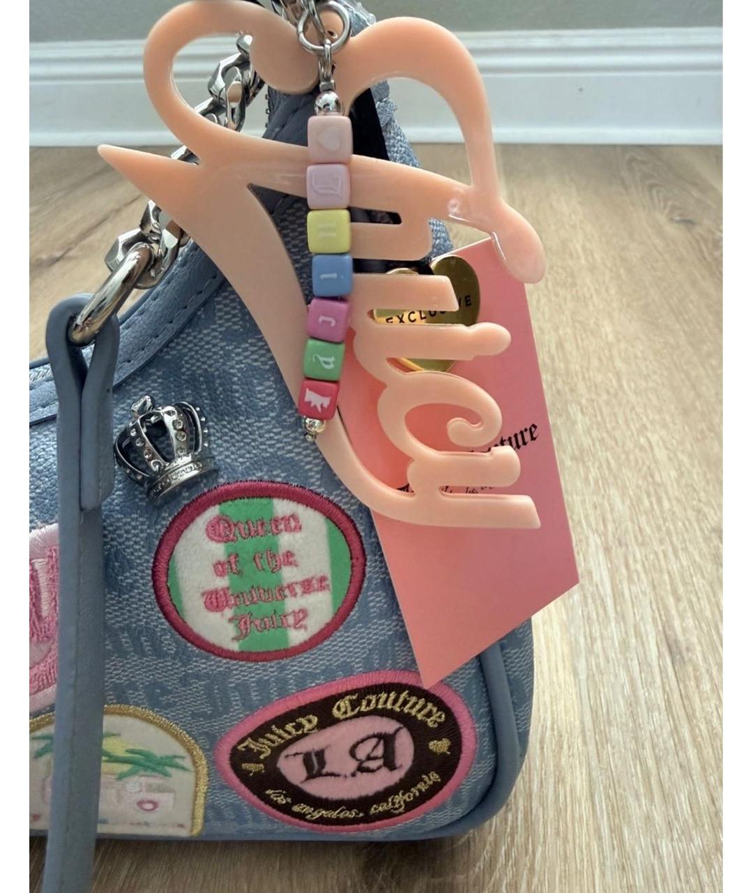 JUICY COUTURE Голубая сумка через плечо, фото 3