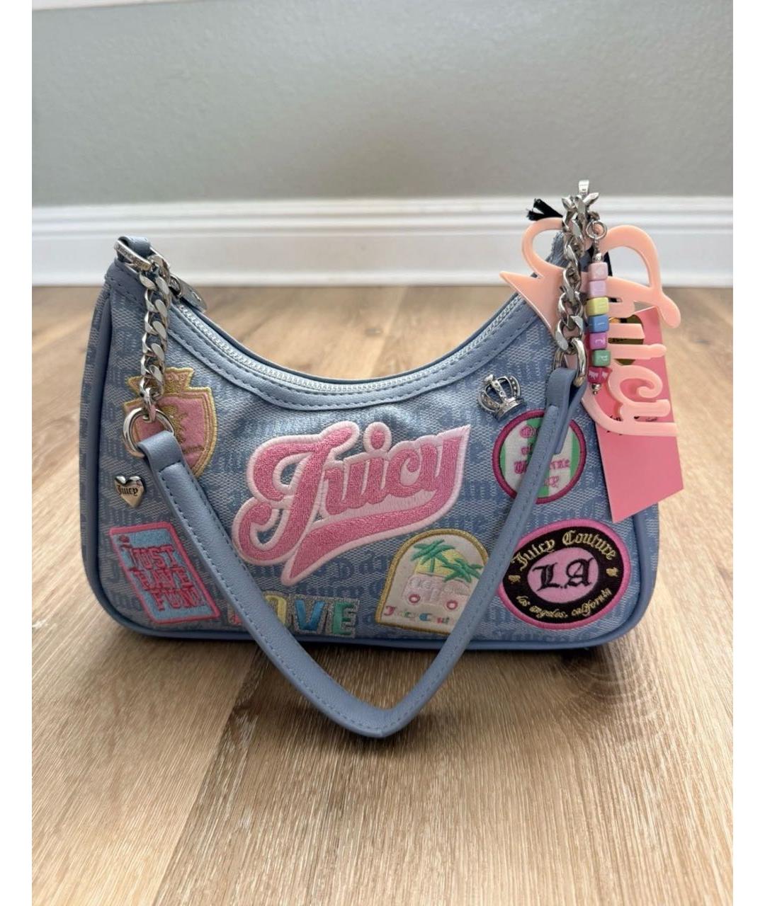 JUICY COUTURE Голубая сумка через плечо, фото 5