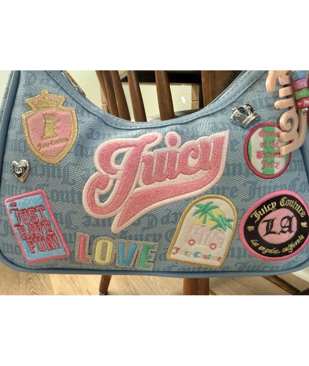 JUICY COUTURE Голубая сумка через плечо, фото 4