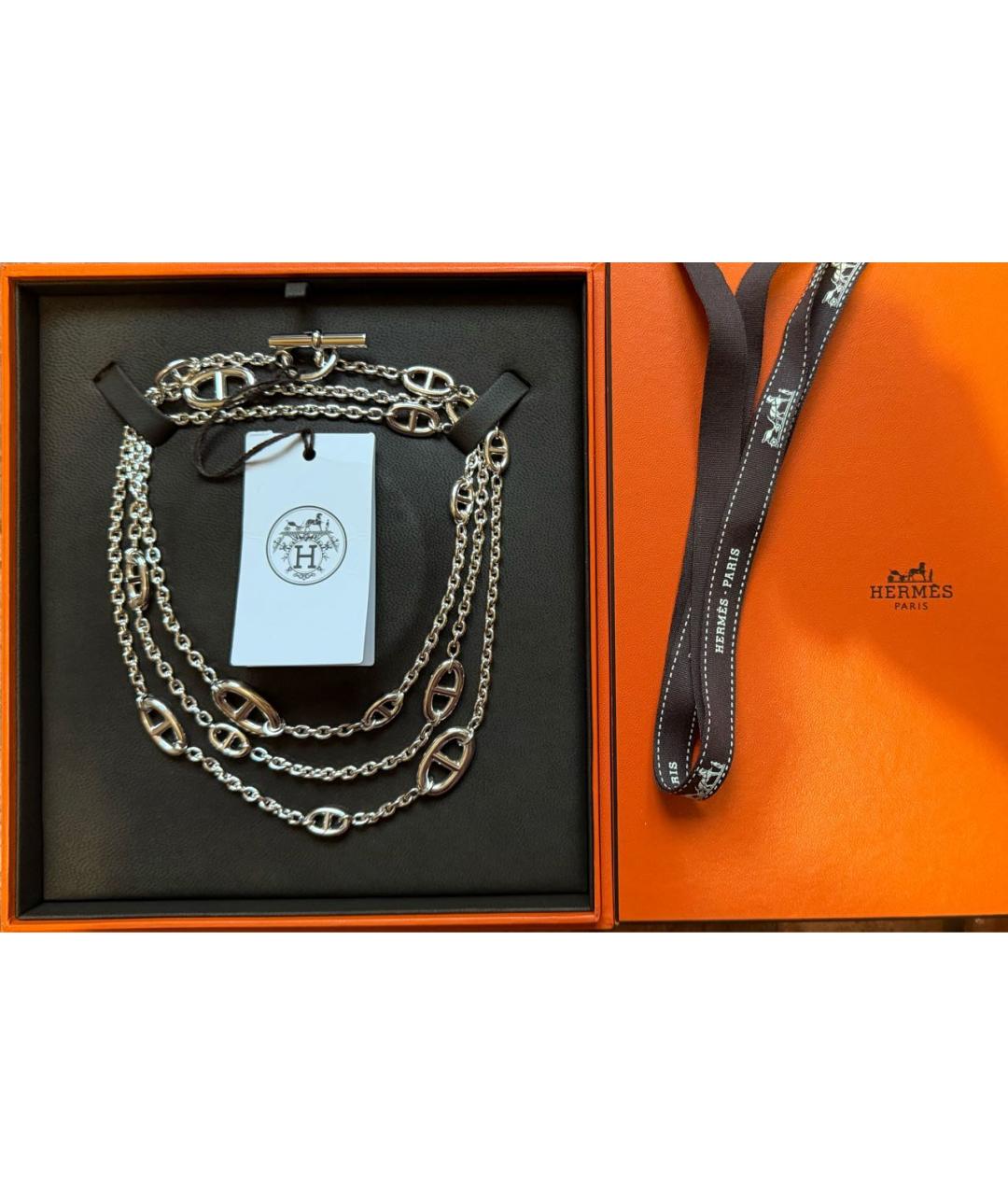 HERMES Серебряное серебряное колье, фото 7