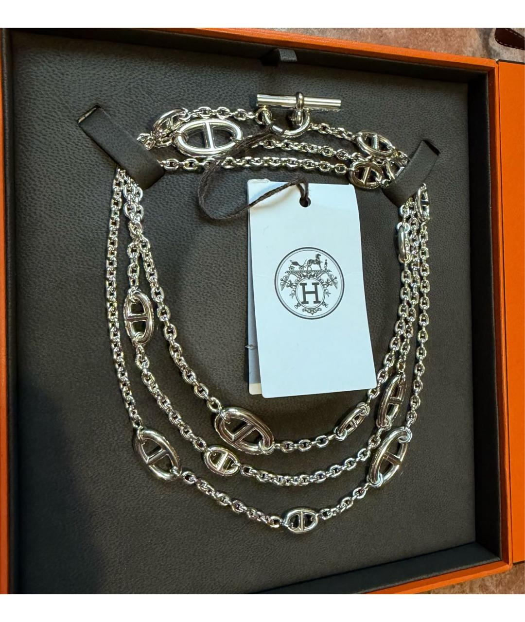 HERMES Серебряное серебряное колье, фото 4
