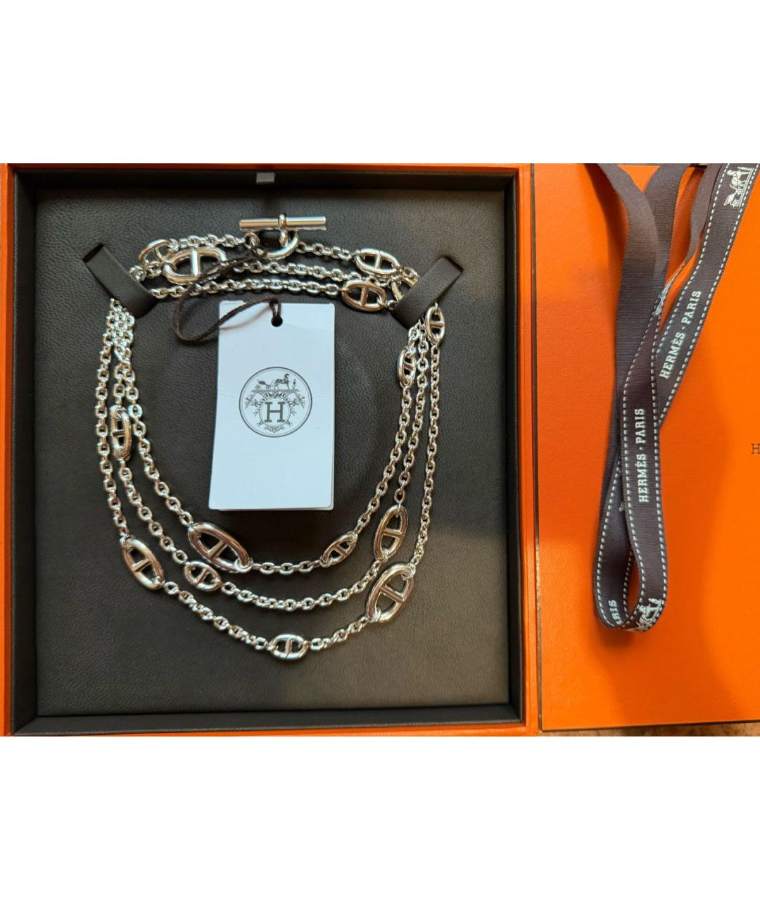 HERMES Серебряное серебряное колье, фото 3