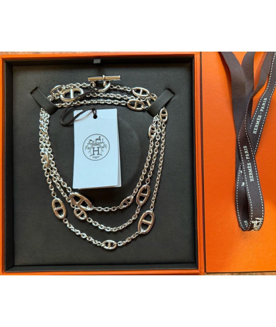HERMES Серебряное серебряное колье, фото 8