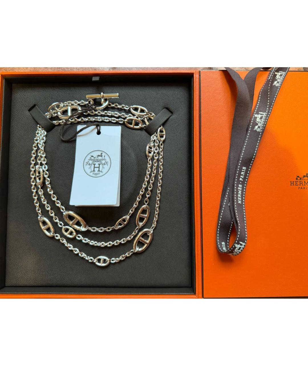 HERMES Серебряное серебряное колье, фото 5