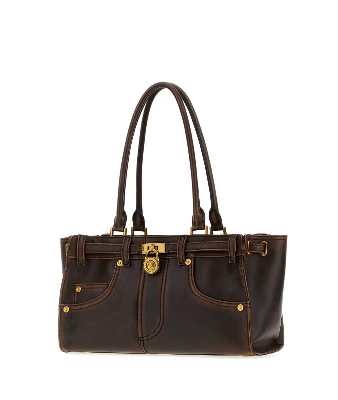 MICHAEL KORS Коричневая кожаная сумка с короткими ручками, фото 2