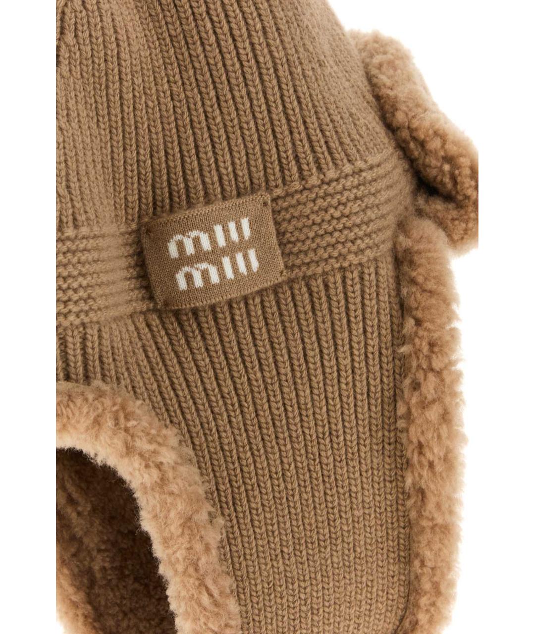 MIU MIU Бежевая шерстяная шляпа, фото 2