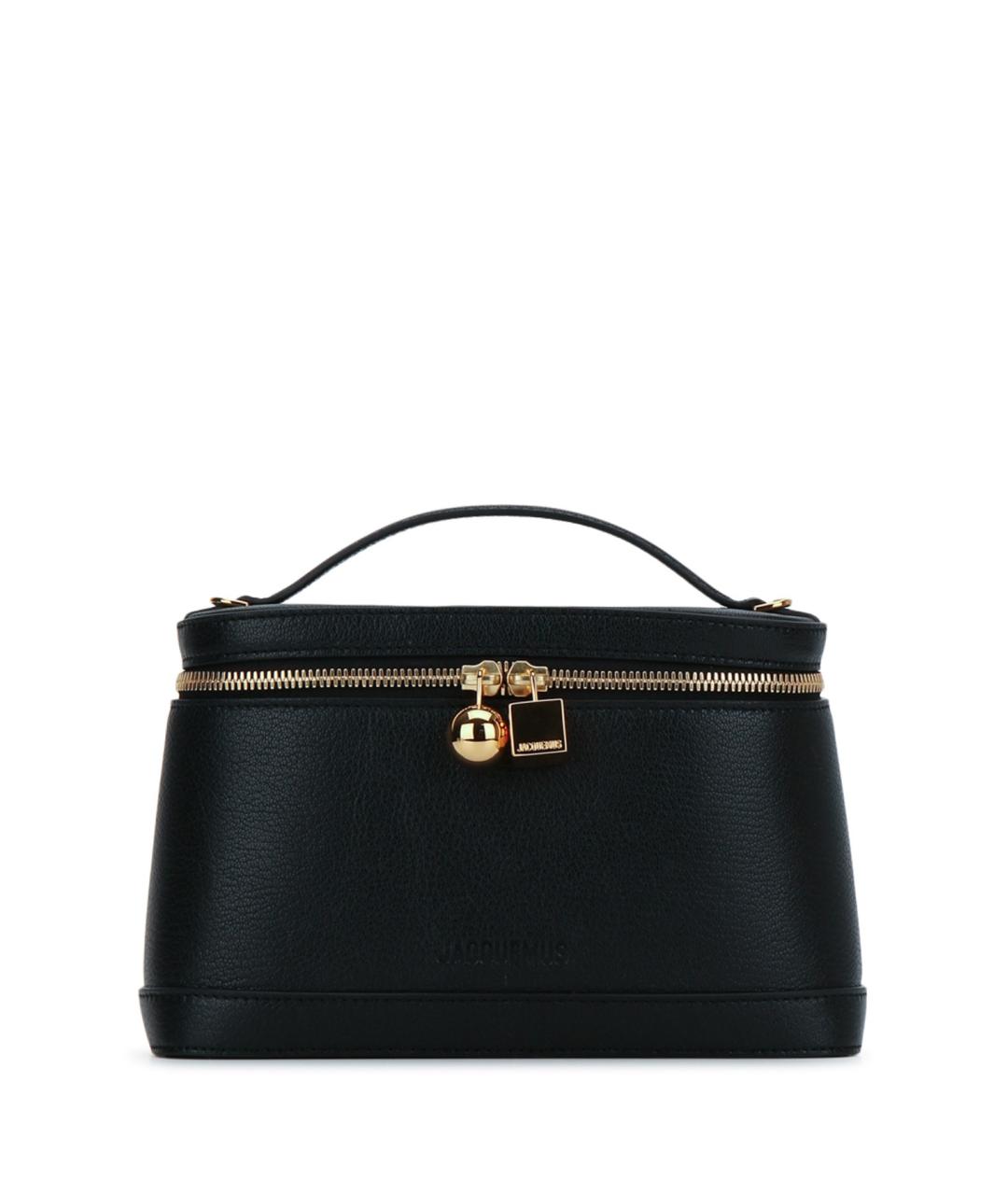 JACQUEMUS Черная кожаная сумка через плечо, фото 1