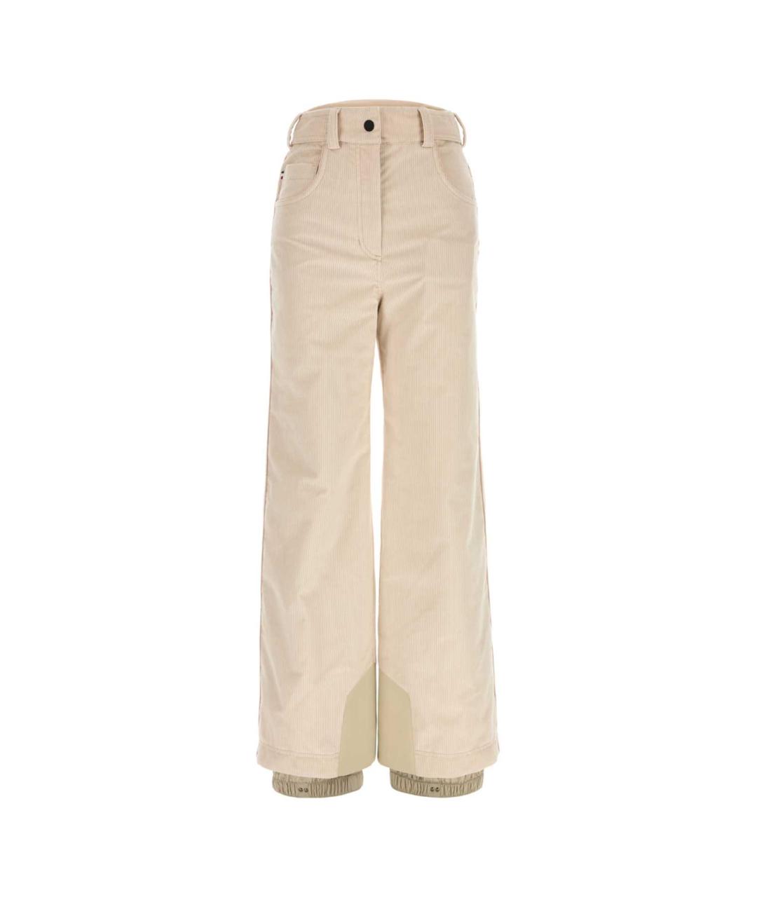 MONCLER GRENOBLE Бежевые хлопковые прямые брюки, фото 1