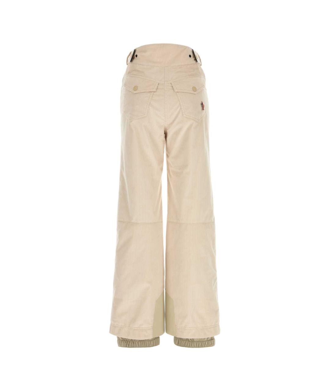 MONCLER GRENOBLE Бежевые хлопковые прямые брюки, фото 2