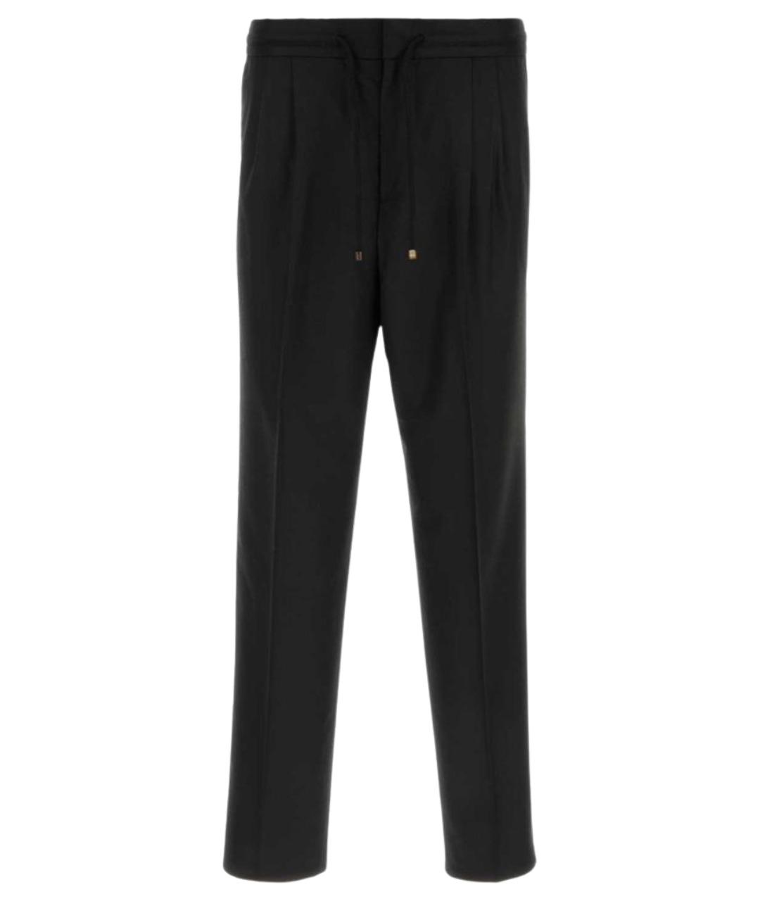 BRUNELLO CUCINELLI Черные шерстяные повседневные брюки, фото 1