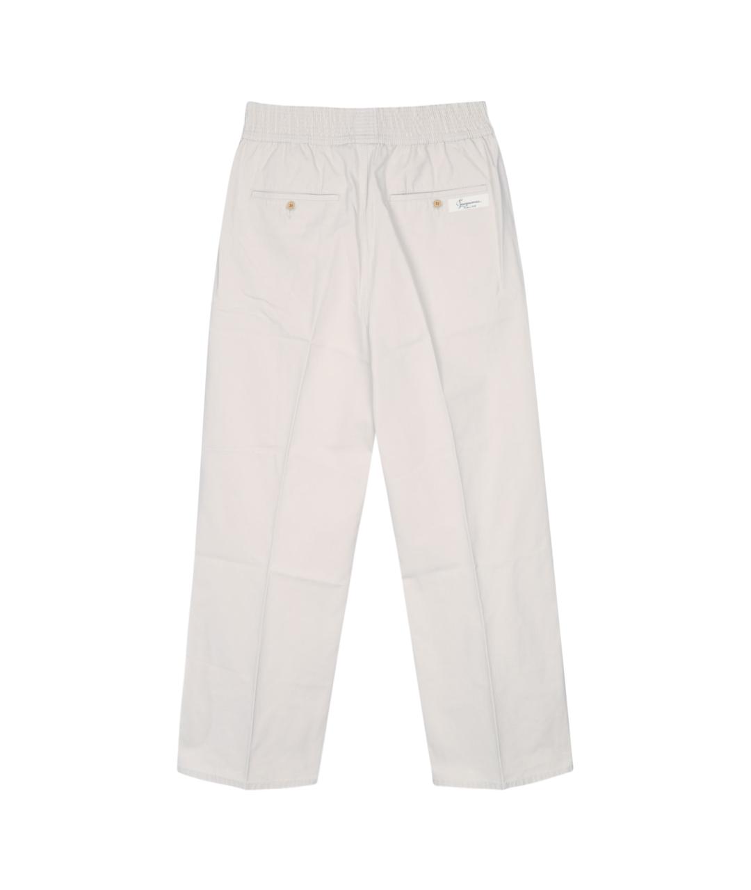 JACQUEMUS Белые хлопковые прямые джинсы, фото 2
