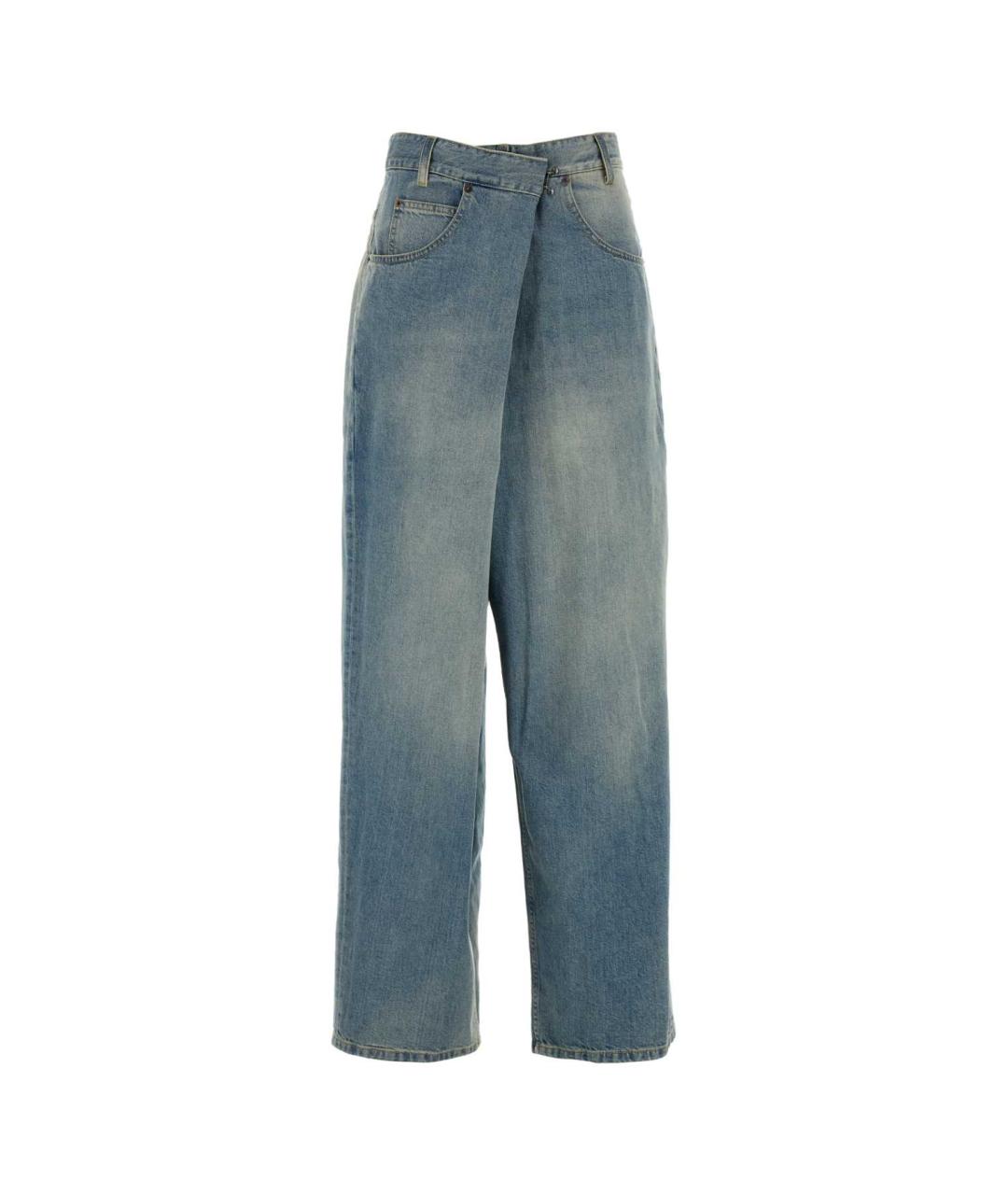 MAISON MARGIELA Голубые хлопковые прямые джинсы, фото 1