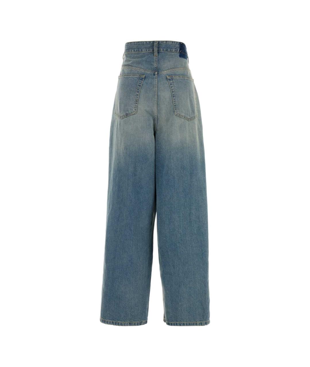 MAISON MARGIELA Голубые хлопковые прямые джинсы, фото 2
