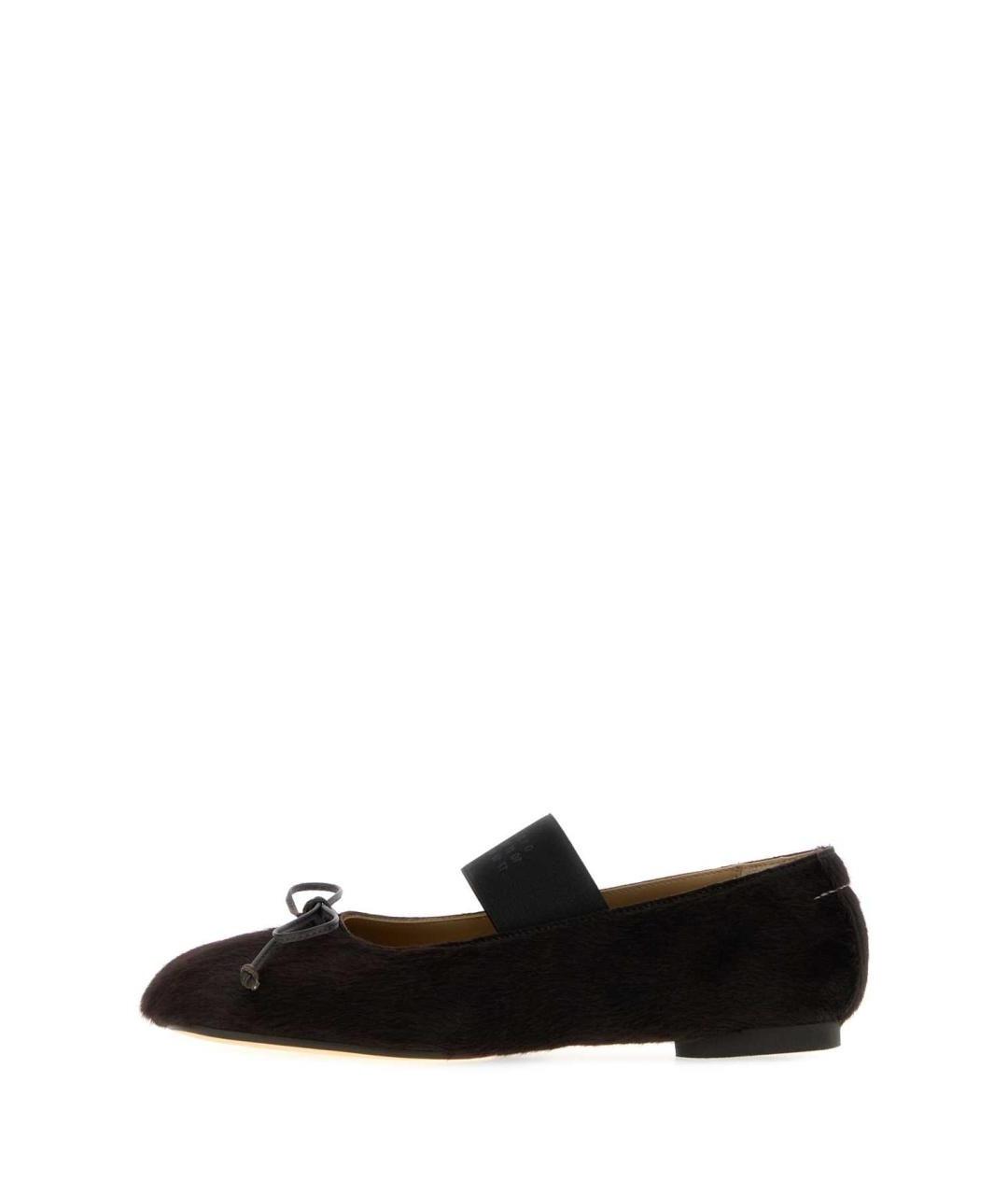 MM6 MAISON MARGIELA Коричневые кожаные балетки, фото 3