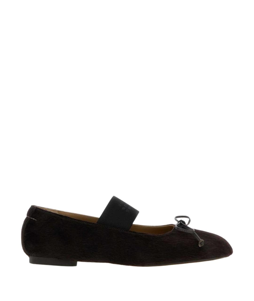 MM6 MAISON MARGIELA Коричневые кожаные балетки, фото 1