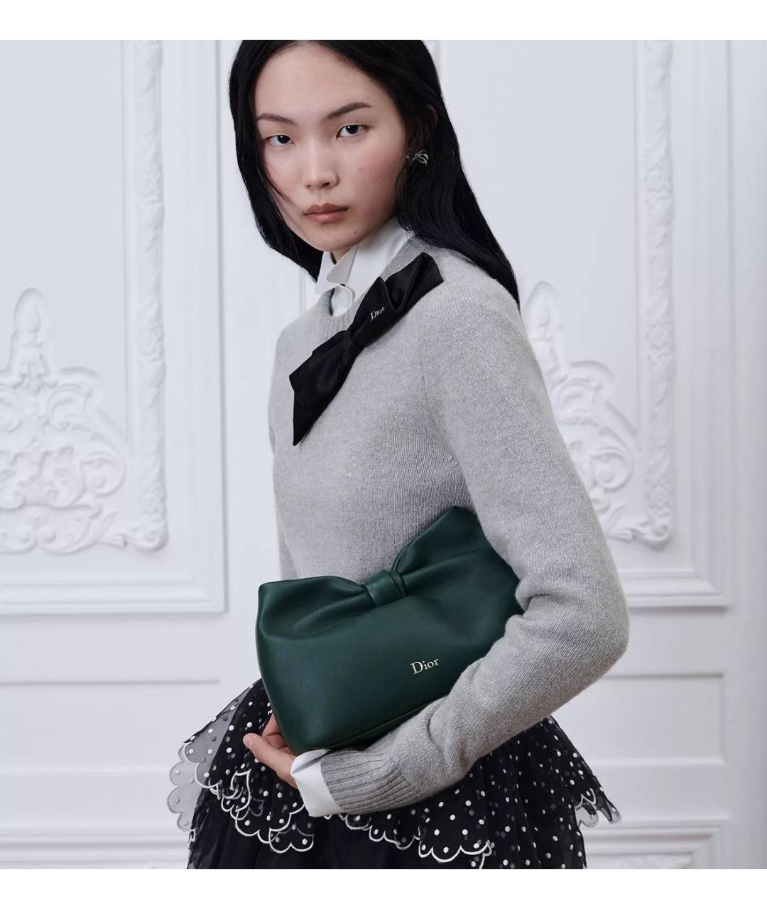 CHRISTIAN DIOR Зеленая кожаная сумка через плечо, фото 5