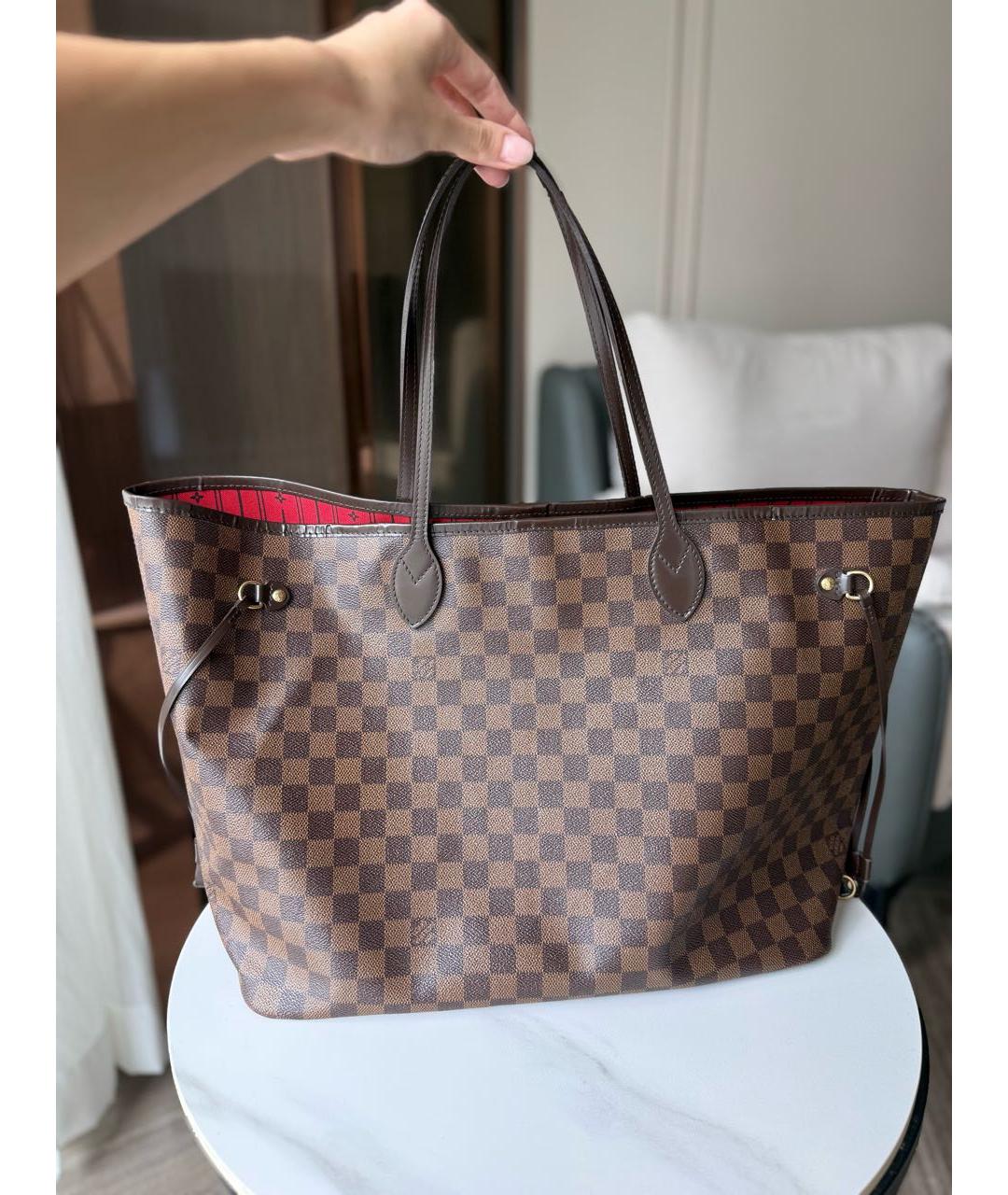LOUIS VUITTON Коричневая сумка тоут из канвы, фото 3