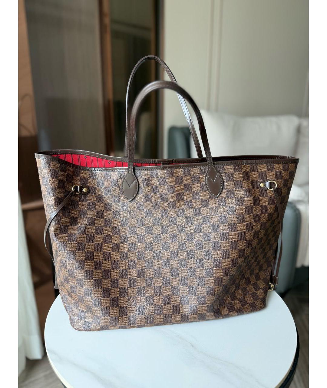 LOUIS VUITTON Коричневая сумка тоут из канвы, фото 2