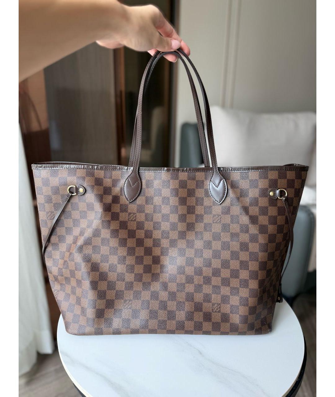 LOUIS VUITTON Коричневая сумка тоут из канвы, фото 8