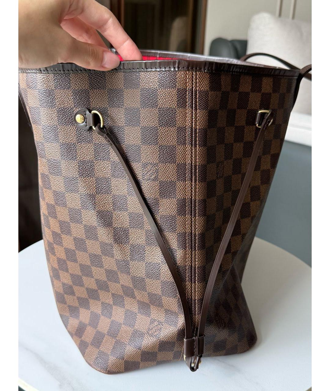 LOUIS VUITTON Коричневая сумка тоут из канвы, фото 7
