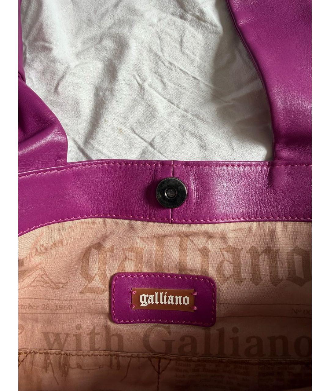 JOHN GALLIANO Розовая кожаная сумка тоут, фото 4
