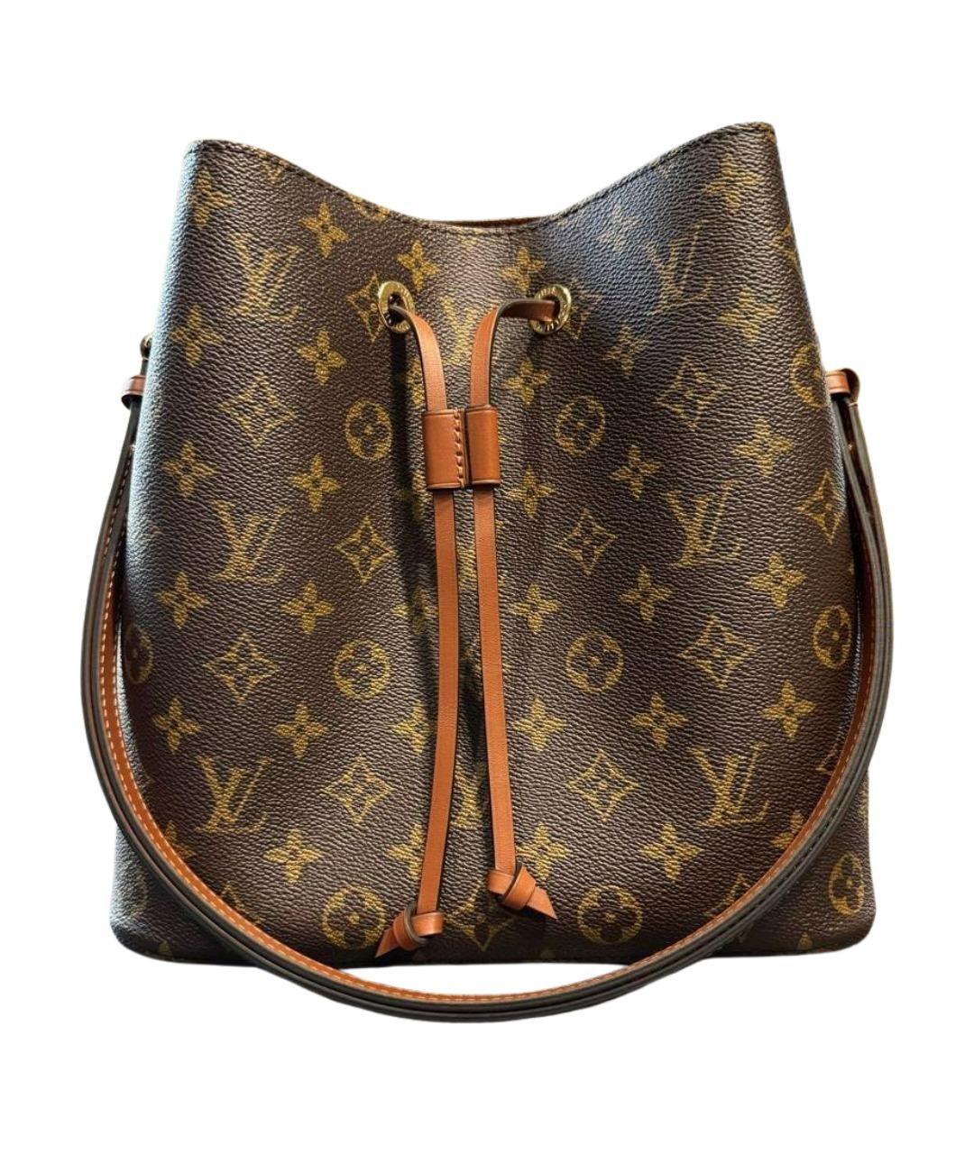 LOUIS VUITTON Коричневая кожаная сумка через плечо, фото 1