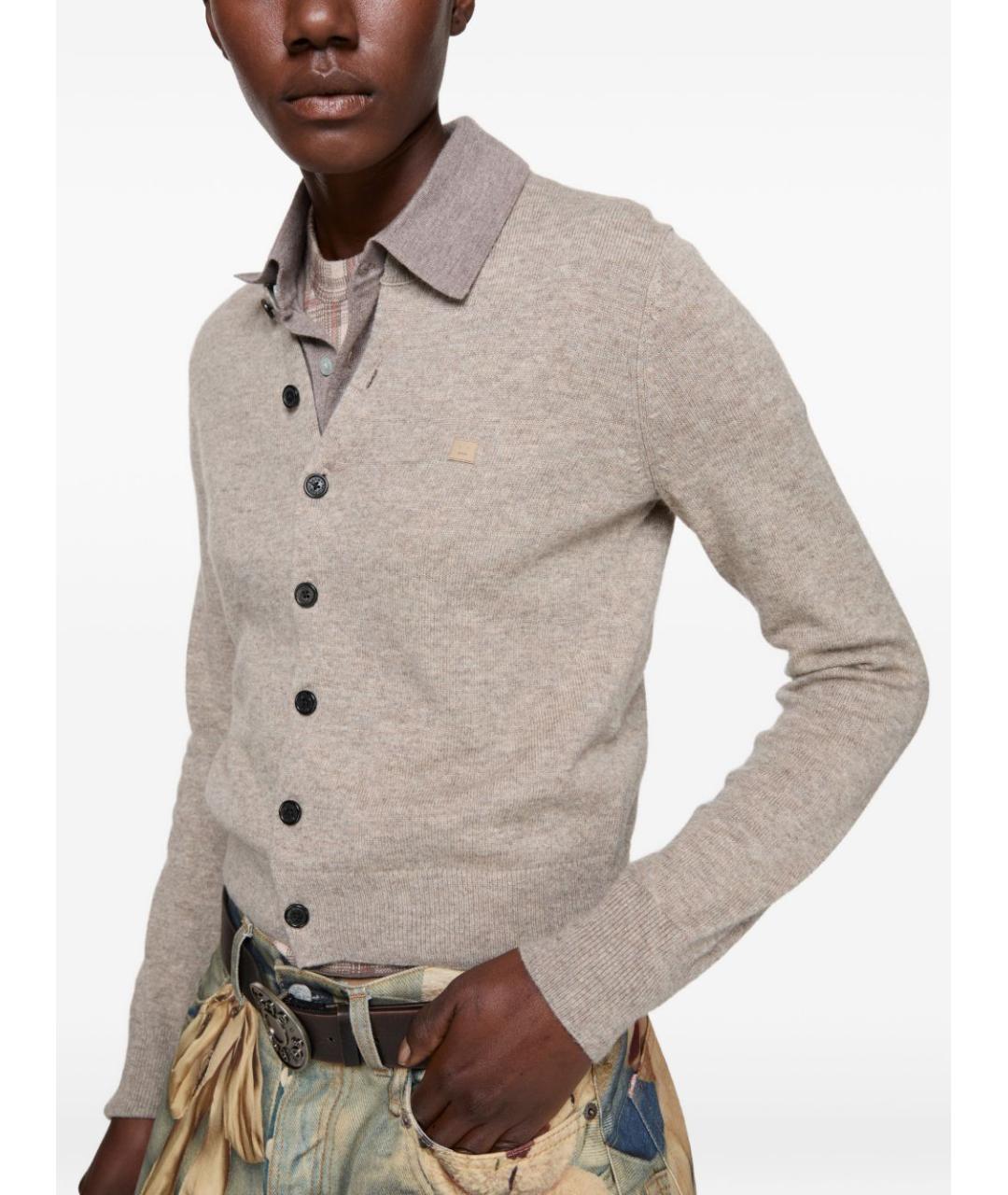 ACNE STUDIOS Серый шерстяной кардиган, фото 3