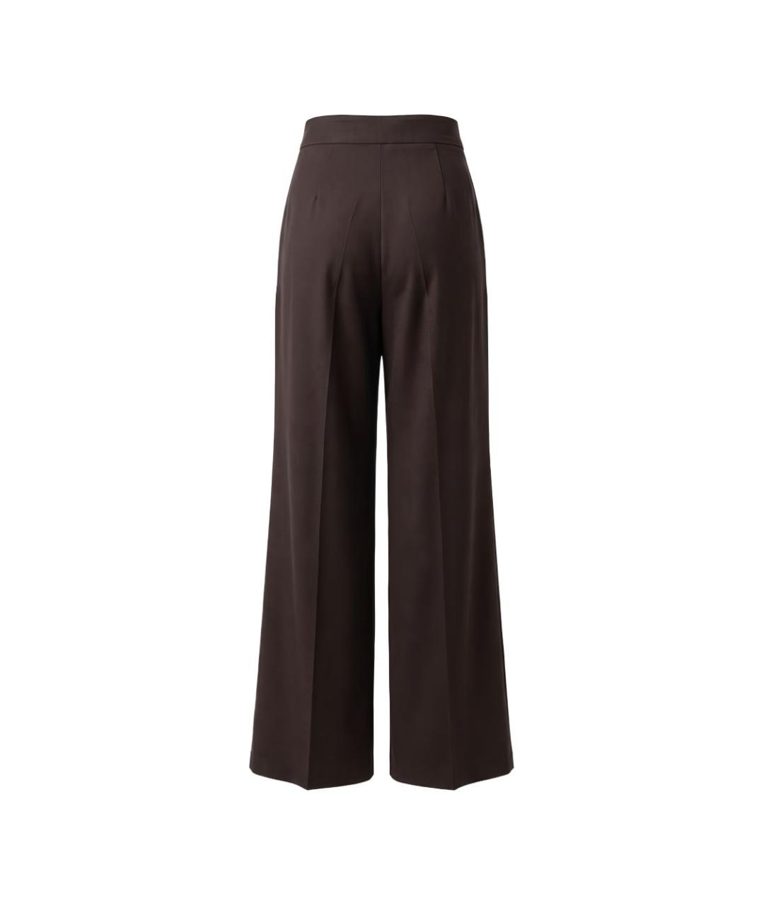MAX MARA Коричневые шерстяные прямые брюки, фото 2