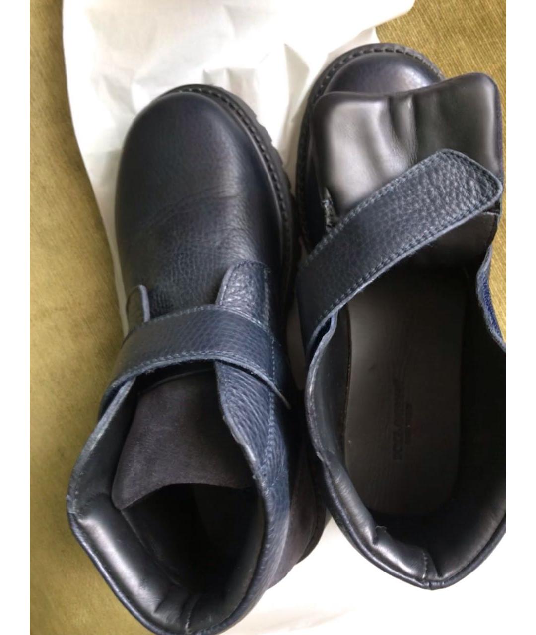 DOLCE&GABBANA Темно-синие кожаные ботинки, фото 7