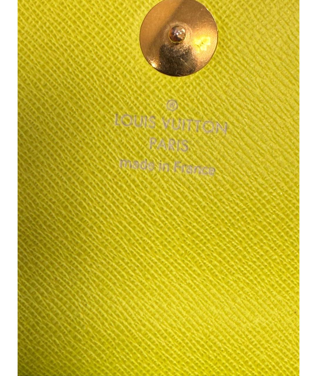 LOUIS VUITTON Черный кожаный кошелек, фото 8